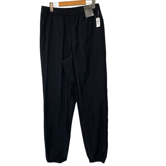 GAP Joggers Womens Large TALL/LONG Black 100% Nylon High Rise Quick Dry Travel - Picture 1 of 6